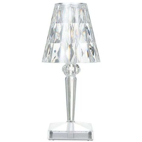 Lampe De Chevet Cristal Diamant Rechargeable USB Luminosite Et Temperature Reglables Tactile