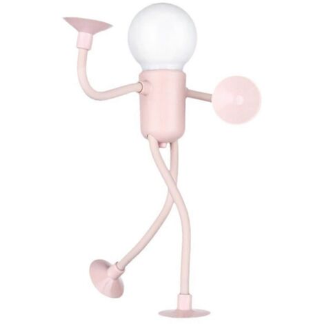 Lampe de chevet de bureau rose à monter soi-même, en forme de sportif.
