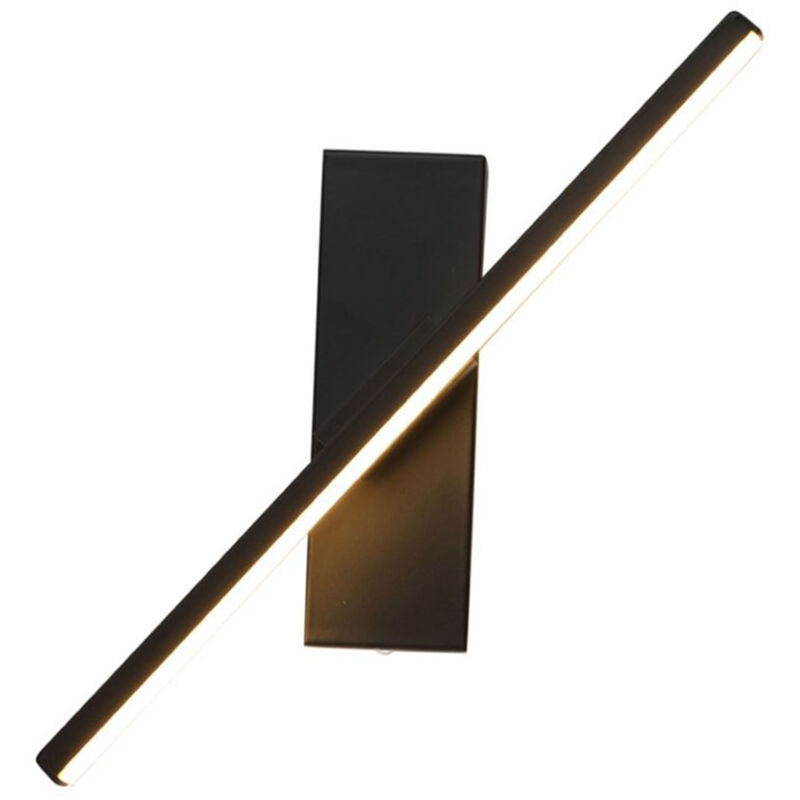 Lampe de chevet de chambre créative minimaliste moderne nordique lampe murale rotative créative personnalisée lumière chaude black-30CM