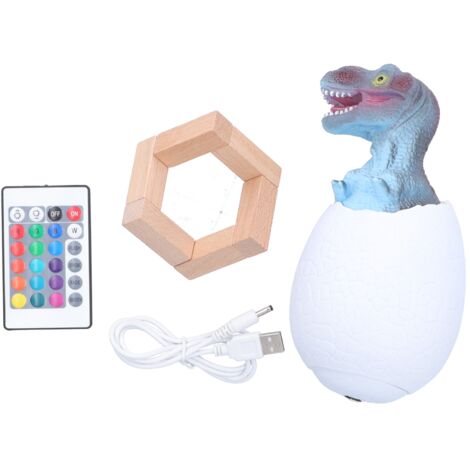 Lampe de chevet dinosaure avec télécommande, 16 couleurs, capteur tactile, lumière douce, recharge USB, veilleuse enfant