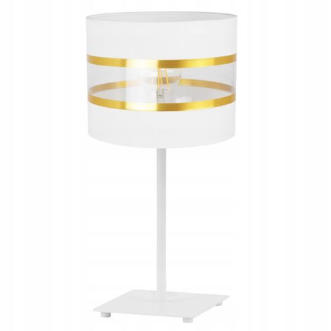 LAMPE DE CHEVET ÉLÉGANT ABAT-JOUR DORÉ 20 CM