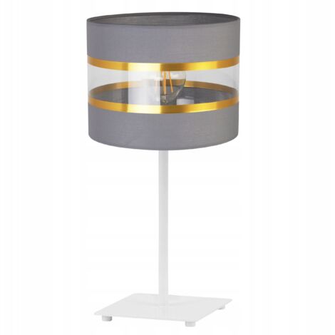 LAMPE DE CHEVET ÉLÉGANT ABAT-JOUR DORÉ 20 CM