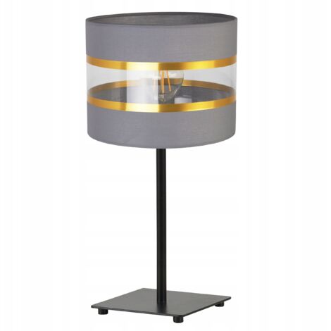 LAMPE DE CHEVET ÉLÉGANT ABAT-JOUR DORÉ 20 CM