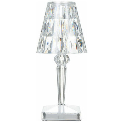 Lampe de chevet en cristal de diamant – Éclairage LED 1W – 10 niveaux de luminosité – Chargement USB – Abat-jour acrylique décoratif