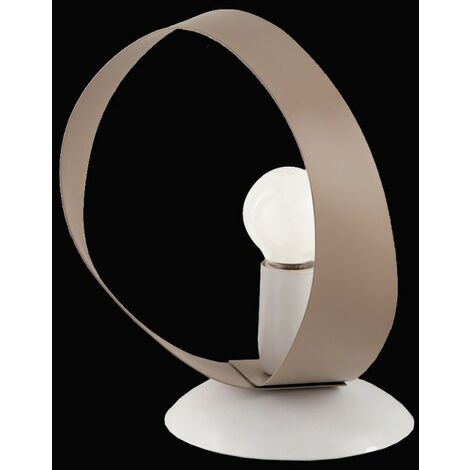 Lampe de chevet en fer blanc Tortora une lumière 19x h21 cm