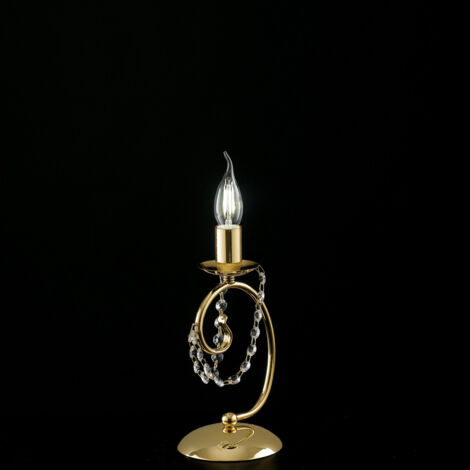 Lampe de chevet en fer doré avec strass cm 27 h