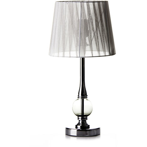Lampe de chevet en métal argenté 22x44 cm