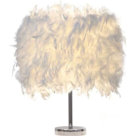 Lampe de chevet en plume - Vintage - Blanc
