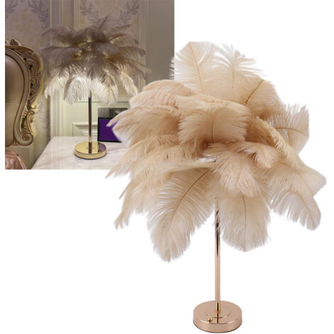 Lampe de Chevet en Plumes Abat-jour de Chevet Moderne Mode Plume Lampe de Table pour Salon, Chambre, Bar, Restaurant, Décoration de La Maison