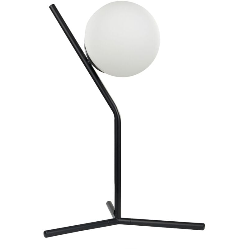 Beliani - Lampe de Chevet en Verre Noir 45 cm avec Abat-Jour Rond sur Pied Métal Wapiti