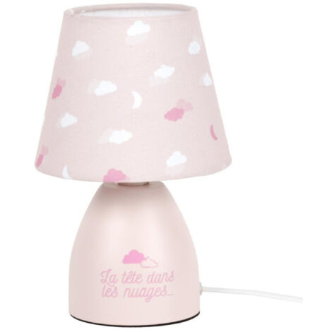Lampe de Chevet Enfant "Nuages" 19cm Rose