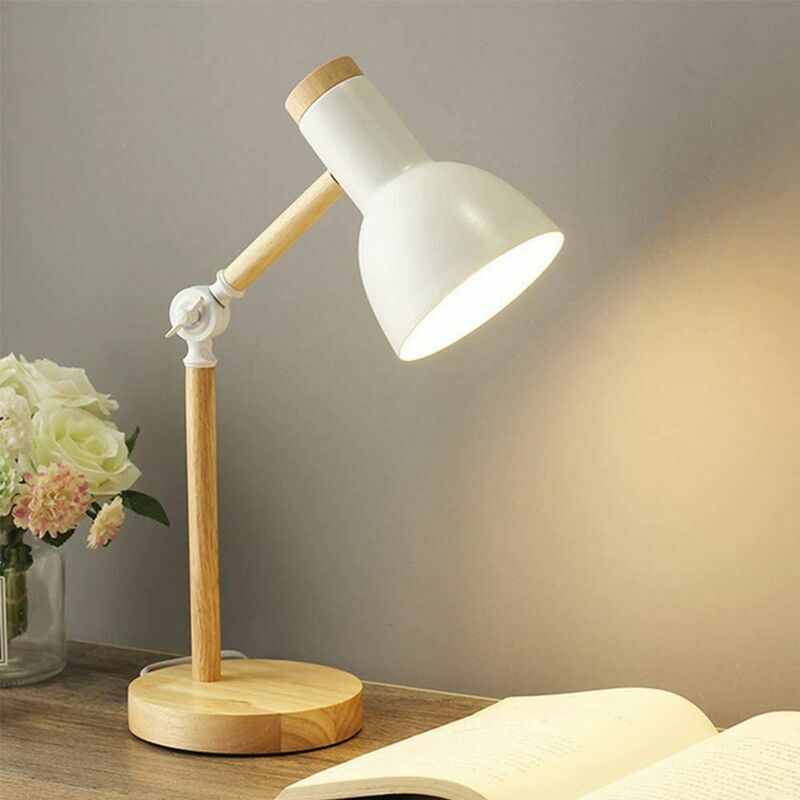 Lucky-88 - Lampe de chevet flexible, E27 lampe de lecture blanche, lampe de bureau led avec interrupteur,Lampe de Table en Métal