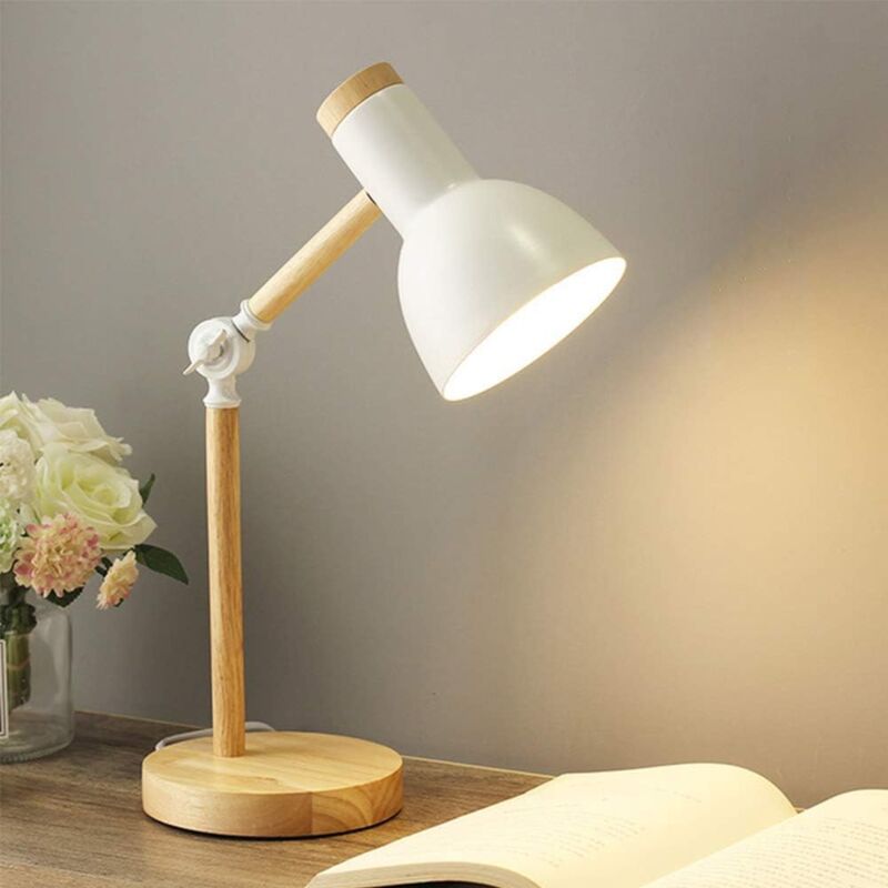 Einemgeld - Lampe de chevet flexible, E27 lampe de lecture blanche, lampe de bureau led avec interrupteur,Lampe de Table en Métal