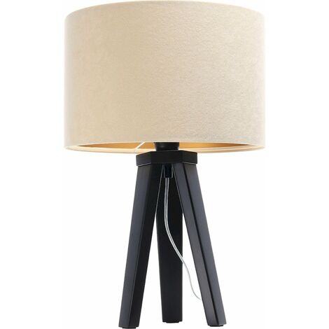 Lampe de chevet glamour 010s-034 - Noir, or, beige