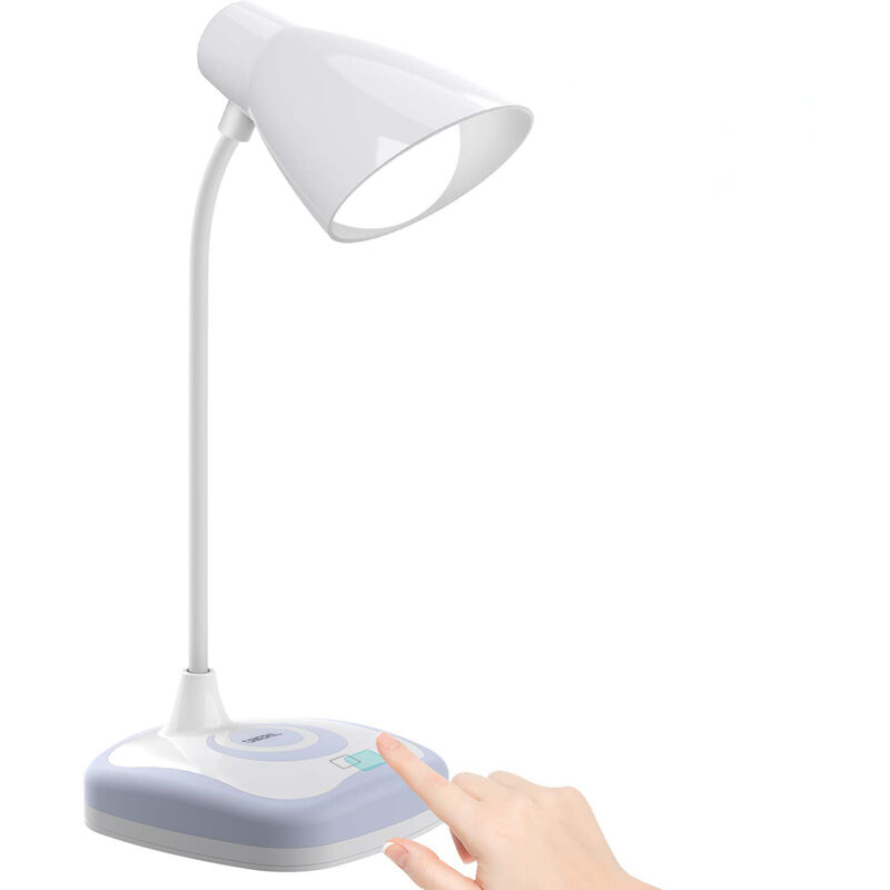 Tonchean - Lampe de chevet, Lampe de bureau, lampe de bureau rechargeable par usb, cou pliable, protection des yeux, 3 niveaux de luminosité, avec