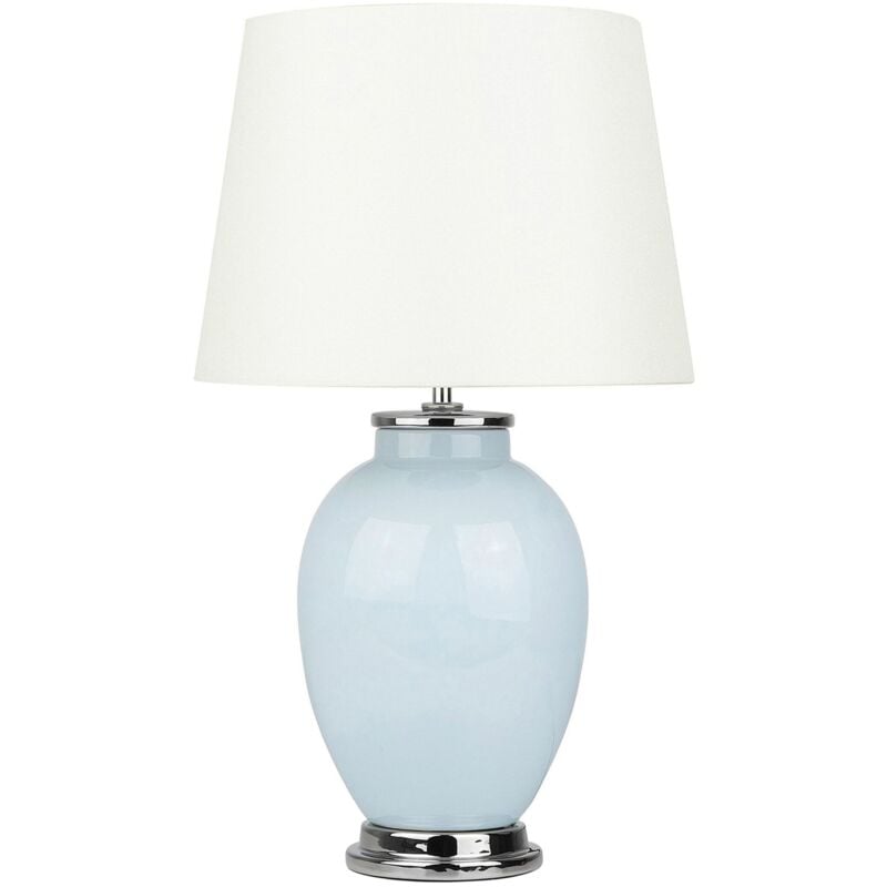 Beliani - Lampe de Chevet Lampe de Table Bleu Claire et Blanche en Céramique et Tissu E27 Max 60W pour Salon ou Chambre Classique et Vintage Rétro