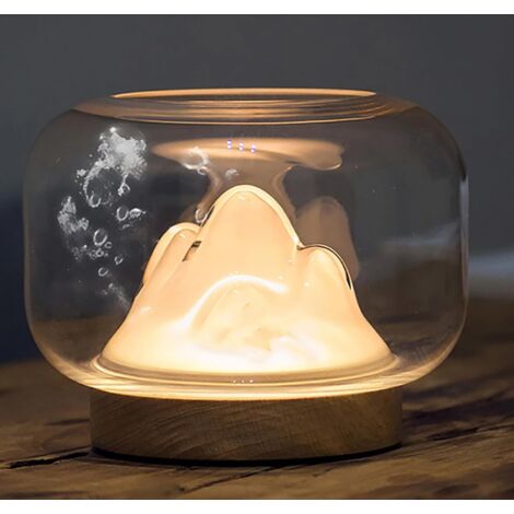 Lampe de chevet lampe de table créative, aquarium en verre lampe de chevet simple et dynamique lampe de chevet romantique pour chambre à coucher, salon, étude, bureau, Studio
