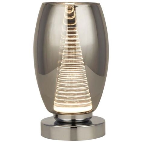 Lampe de chevet lampe de table lampe de table lampe de salon en verre fumé H 20,5 cm