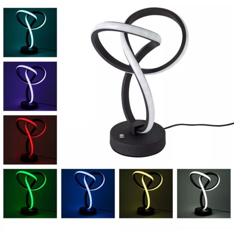 Lampe de chevet LED 10 couleurs 10W Lampe de table Touch Dimmable Spirale unique