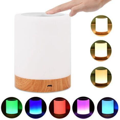 Lampe de chevet LED à intensité variable, veilleuse, lampe de table rechargeable à couleurs changeantes avec télécommande, veilleuse pour adultes, chambre, usage intérieur/extérieur