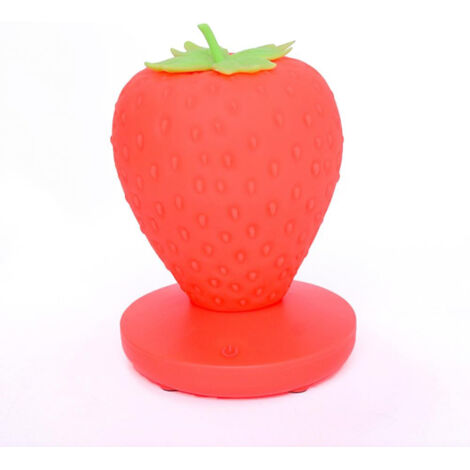 Lampe de chevet LED Fraise mignonne - Veilleuse fruitée 3 modes tactile pour chambre d'enfants, fille - Idée cadeau anniversaire ou Noël