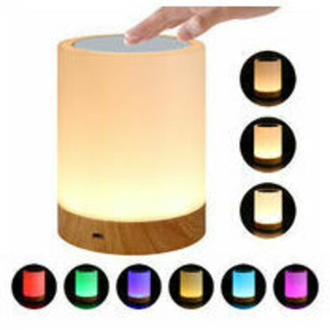 Lampe de chevet LED intelligente, 3 niveaux de luminosité, lampe de chevet multicolore avec fonction minuterie, commande tactile, starlight