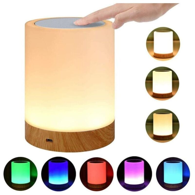 Fei Yu - Lampe de chevet led, lampe de table d'atmosphère dimmable tactile pour salon chambre