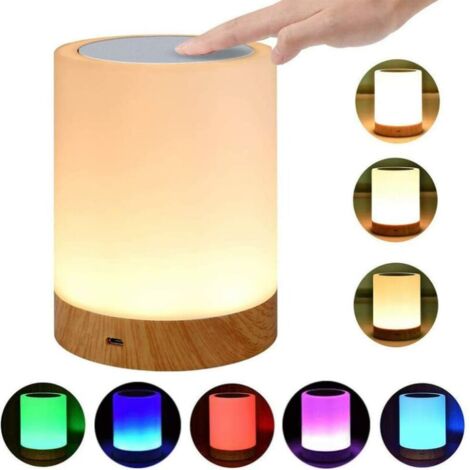 Lampe de chevet LED, lampe de table d'atmosphère dimmable tactile pour salon chambre