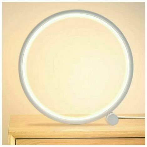 Lampe de Chevet Led Lampe de Table Tactile Dimmable,3 Couleurs 10 Luminosité conception circulaire moderne, Matériel en métal, lampe de lecture de bureau pour chambre