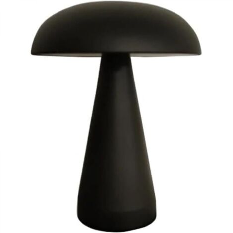 Lampe de chevet LED rechargeable en forme de champignon, idéale pour la lecture, la chambre ou le bureau，noir