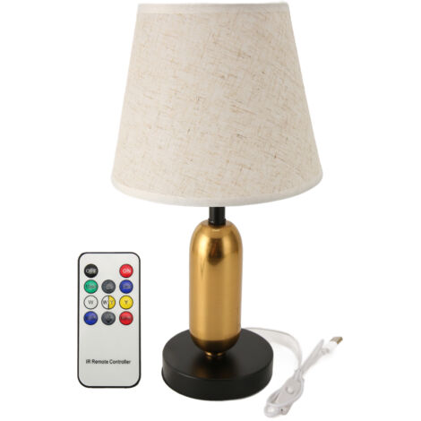 Lampe de Chevet LED Rétro Européenne, 3 Températures de Couleur, Dimmable avec Télécommande, pour Chambre et Salon, 3W