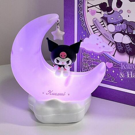 Lampe de chevet LED Sanrio Lune, Kuromi Cinnamonroll, accessoire kawaii, décoration pour chambre à coucher