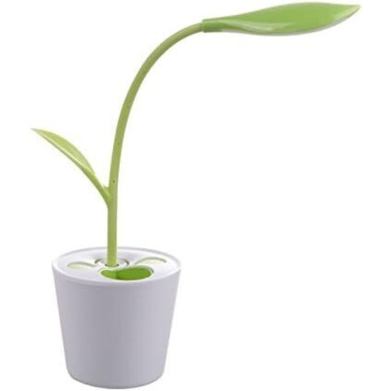 Lampe de chevet LED USB, 3 Modes d’éclairage, lampe de bureau, lampe de table, idéal pour la lecture, en forme originale de plante, verte et