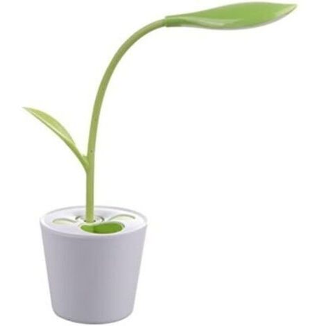 Lampe de chevet LED USB, 3 Modes d’éclairage, lampe de bureau, lampe de table, idéal pour la lecture, en forme originale de plante, verte et apaisante, multifonction, réduction de la fatigue oculaire