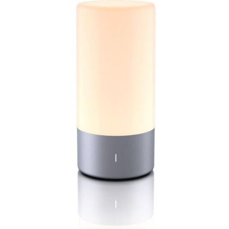 Lampe de chevet LED, veilleuse tactile à intensité variable blanc chaud, lampe de nuit à changement de couleur 256 RVB, lampe de table à capteur tactile, lampes de lecture pour chambre-Gris