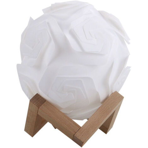 Lampe de chevet-Lumière LED veilleuse créative USB petite lampe de bureau bricolage avec support en bois