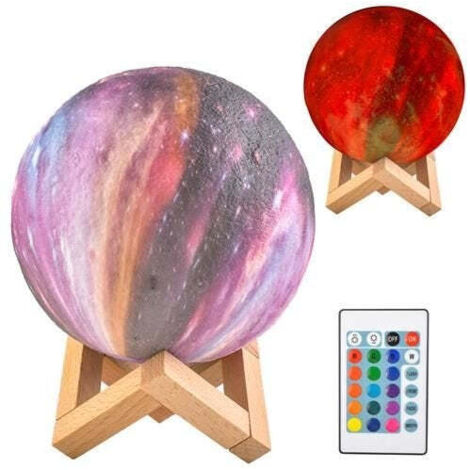 Lampe de chevet lune 15cm 16 couleurs