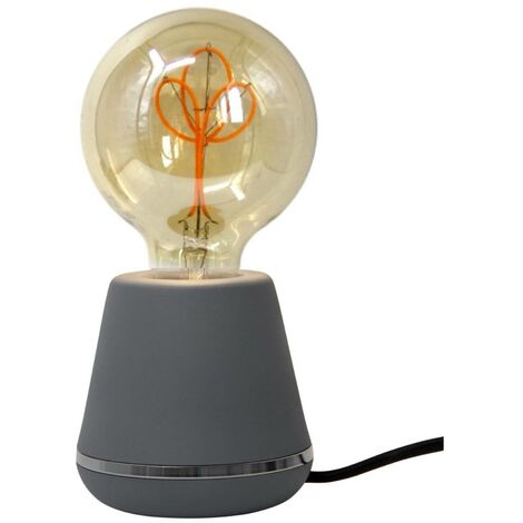 Lampe de chevet moderne Yella en métal gris et ampoule LED
