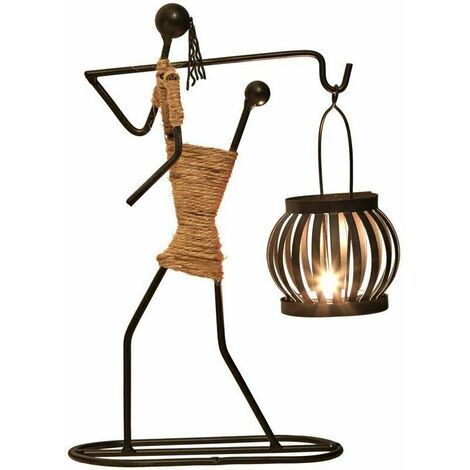 Lampe de chevet noir lampe de bureau vintage de table sans fil métal industrielle interrupteur lanterne exterieur(Black Diamond) Cisea