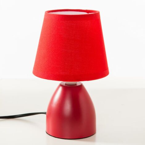 Lampe de chevet pied en métal Rouge