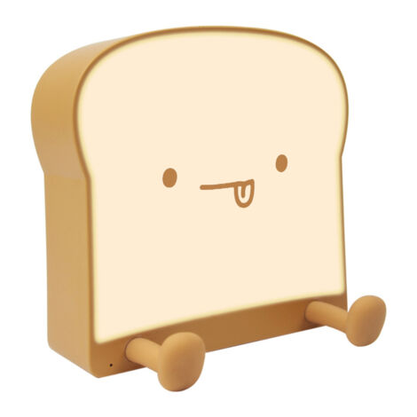 Lampe de chevet portable rechargeable en forme de toast, avec support pour téléphone, design mignon pour chambre