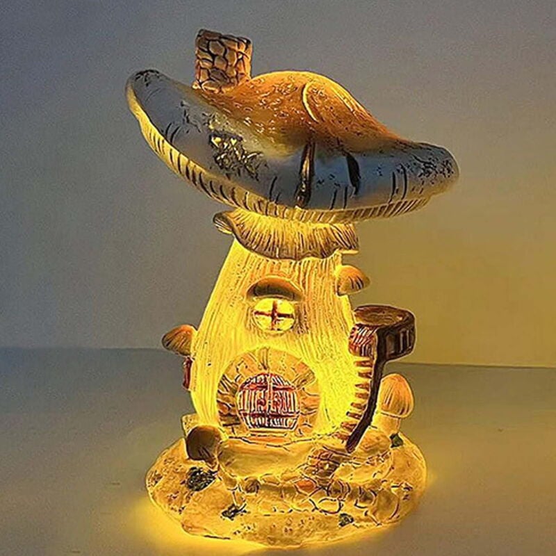 Lampe de chevet pour décoration de jardin de champignons, maison de fées, pays des merveilles, petite lampe pour salon, chambre, bureau, décoration