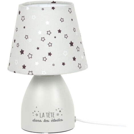 Lampe de Chevet pour Enfant Grise Motif Etoilé
