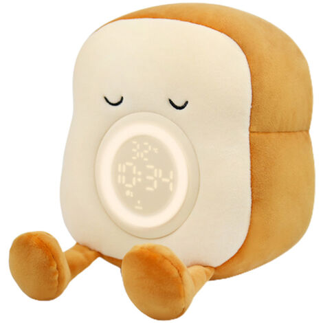 Lampe de chevet rechargeable, à intensité variable, avec fonction réveil, en forme de tranche de pain grillé.