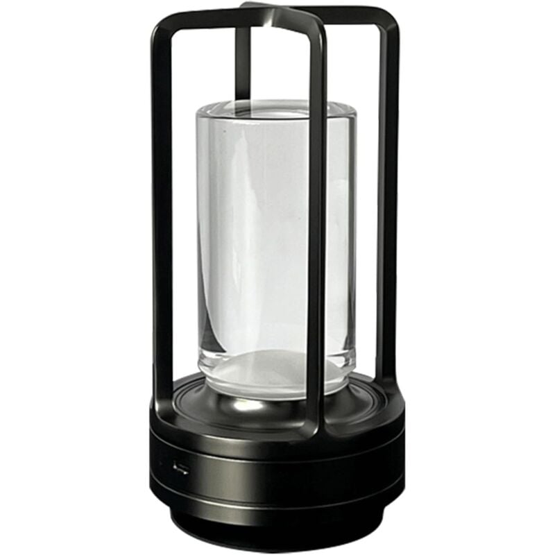 Shmshng - Lampe de chevet rechargeable avec télécommande rvb, style japonais, Ambientec Touch, 2600 mAh, noir perle
