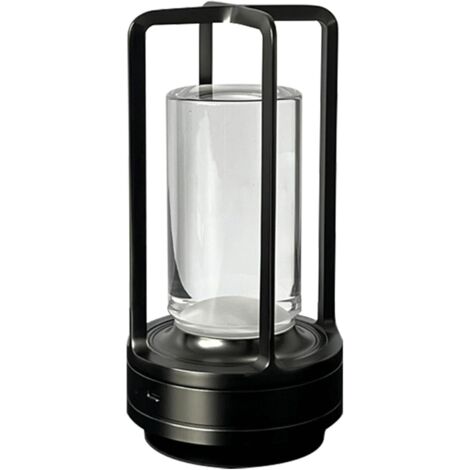 Lampe de chevet rechargeable avec télécommande RVB, style japonais, Ambientec Touch, 2600 mAh, noir perle