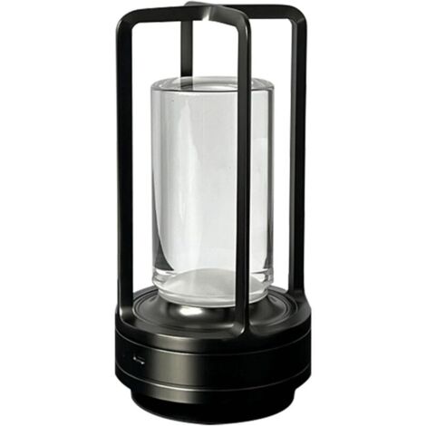 Lampe de chevet rechargeable avec télécommande RVB, style japonais, Ambientec Touch, 2600 mAh, noir perle - RWLampe de chevet