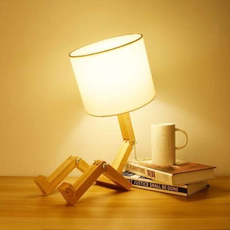 Lampe de Chevet Réglable avec Abat Jour en Tissu Lampe de Lecture Moderne pour Bureau Chambre à Coucher Salon