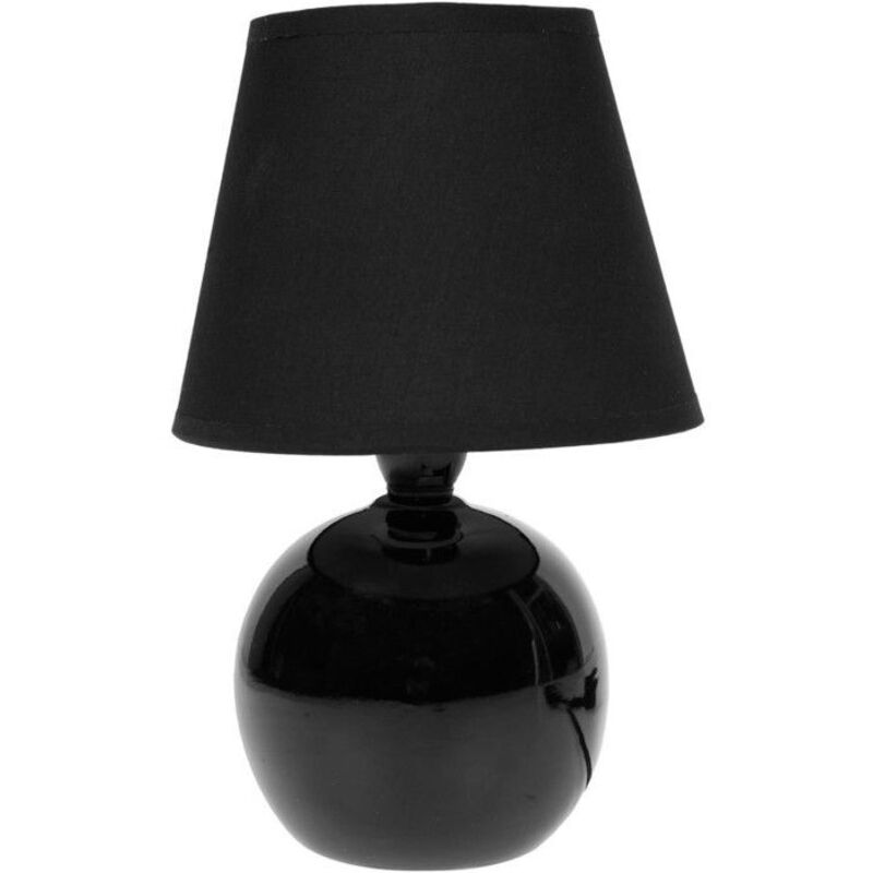 Lampe de chevet - Ronde - Noir - 24,5cm hauteur - Déco - Chambre