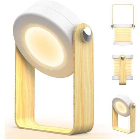 Lampe de chevet san fil, Touch LED à intensité variable Lampe de Bureau vintage, luminosité lampe table portable pliable tactile